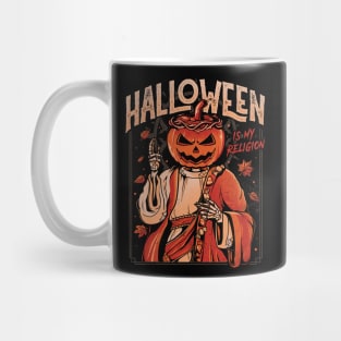 Halloween Is My Religion - Pumpkin Skull Gift Mug